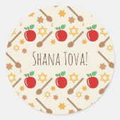 Rosh Hashanah Pattern Sticker (Vorderseite)