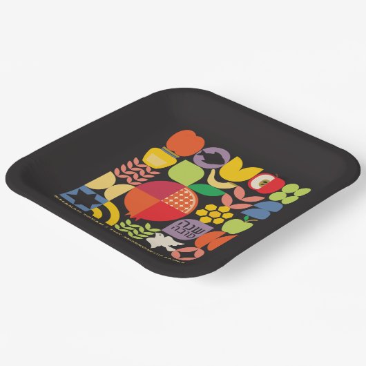 Rosh Hashanah Personalisiertes jüdisches Neujahr Pappteller (Gewinkelt)