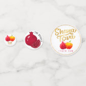 Rosh Hashanah Pomegranate Shana Tova Table Konfetti (Vorderseiten)