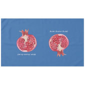 Rosh Hashanah Pomegranate Simman Hebrew Wish Tischdecke (Vorderseite (Horizontal))