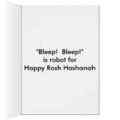 Rosh Hashanah Robot Bleep Bleep Funny Personalize (Innen (Rechts))