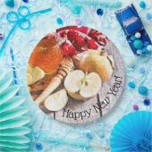 Rosh Hashanah Rustic Artwork of Apples and Honey Pappteller (Party)