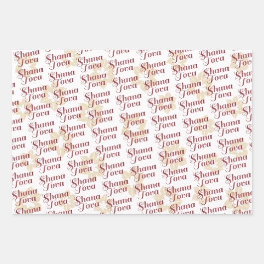 Rosh Hashanah | Shana Tova Fun & Festive Style 3 Geschenkpapier Set (Vorderseite 3)