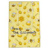 Rosh Hashanah Shana Tova Hübscher Spaß Name Gesche Mittlere Geschenktüte (Rückseite)