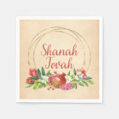 Rosh Hashanah "Shanah Tovah" mit Granatapfel Serviette (Vorderseite)