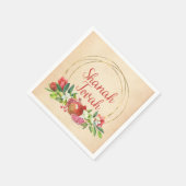 Rosh Hashanah "Shanah Tovah" mit Granatapfel Serviette (Ecke)