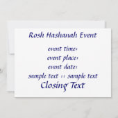 Rosh Hashanah Shofar Einladung (Rückseite)