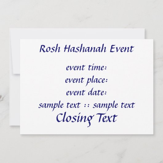 Rosh Hashanah Shofar Einladung (Rückseite)