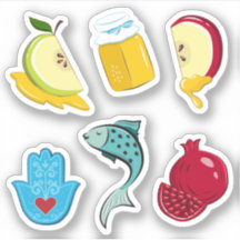 Rosh Hashanah spielend traditionelle Symbole Vinyl