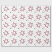 Rosh Hashanah Star von David Pink Blume White Geschenkpapier (Flach)