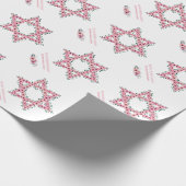Rosh Hashanah Star von David Pink Blume White Geschenkpapier (Ecke)