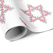 Rosh Hashanah Star von David Pink Blume White Geschenkpapier (Rolleneckpunkt)