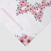 Rosh Hashanah Star von David Pink Blume White Seidenpapier (Ausschnitt)