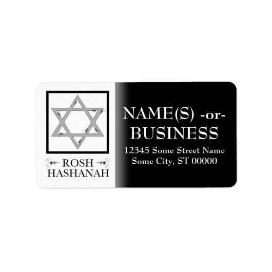 Rosh hashanah (Stern von david) Adressaufkleber (Vorne)