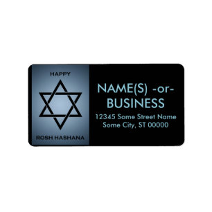 Rosh hashanah (Stern von david) Adressaufkleber