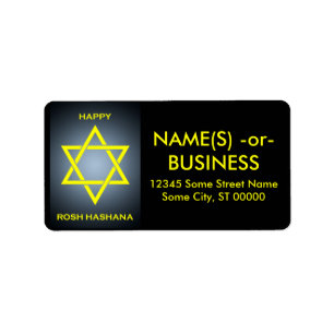 Rosh hashanah (Stern von david) Adressaufkleber