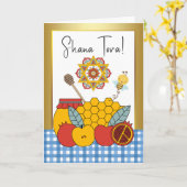 Rosh Hashanah Sweet Fruitful Year Karte (Gelbe Blume)