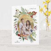 ROSH HASHANAH WATERCOLOR FOLIAGE FOTO GREETING KARTE (Gelbe Blume)