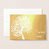 Rosh Hashanah White Tree of Life Foto Real Gold Folienkarte (Vorderseite mit Umschlag)