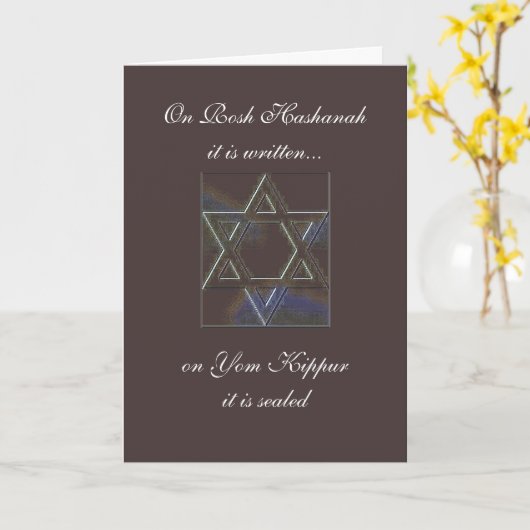 Rosh Hashanah /Yom Kippur+Star of David Karte (Gelbe Blume)