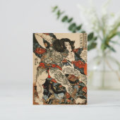 Roshi Ensei mit Tattoos Kuniyoshi Kunst Postkarte (Stehend Vorderseite)