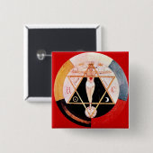 Rosicrucian Symbol des hermetischen Auftrages Button (Vorne & Hinten)