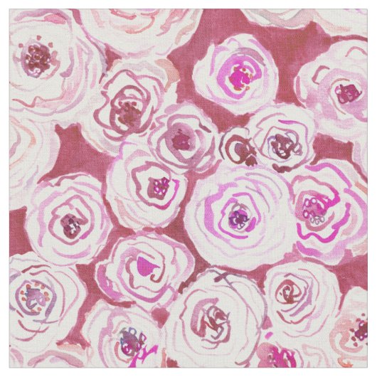 ROSIE ANSICHT Rosen-Blumenmuster Stoff (Nahaufnahme)