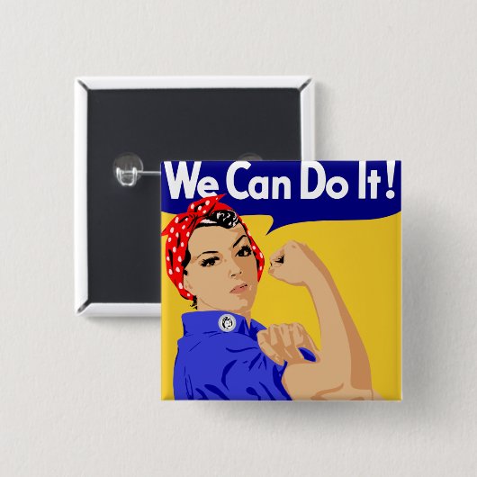 Rosie das Nieteneinschläger-Grafikdesign Button (Vorne & Hinten)