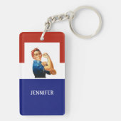 Rosie das Nieteneinschläger-heilige Rosenbeet Schlüsselanhänger (Rückseite)