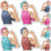 Rosie das Riveter Sticker-Set Aufkleber (Vorderseite)