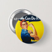 Rosie der Nieteneinschläger "wir können ihn tun! " Button (Vorne & Hinten)
