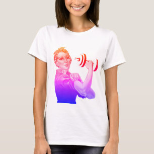 Rosie der Power-Heber im Regenbogen T-Shirt