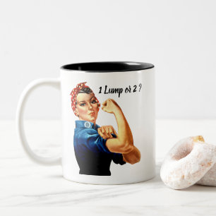 Rosie, der Riveter, dein Text Zweifarbige Tasse