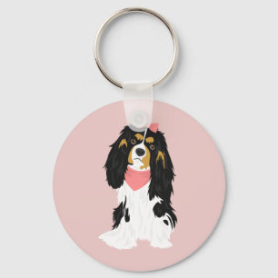 Rosie der rosa unbekümmerte Königcharles Spaniel Schlüsselanhänger