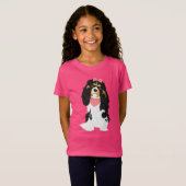 Rosie der rosa unbekümmerte Königcharles Spaniel T-Shirt (Vorne ganz)