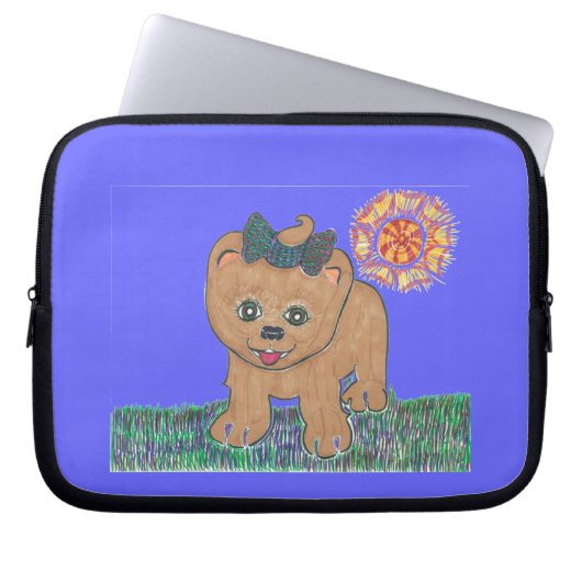 Rosie der Spitz-Welpe Laptopschutzhülle (Vorderseite)