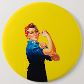 Rosie die Nieteneinschläger-Retro Entwurfs-Art Button (Vorderseite)