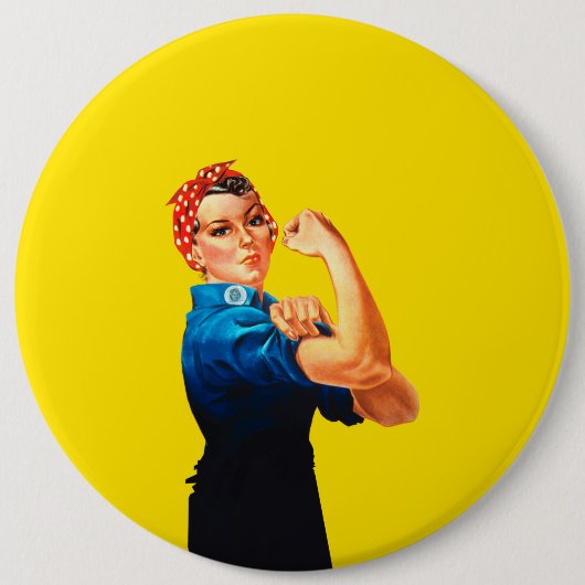 Rosie die Nieteneinschläger-Retro Entwurfs-Art Button (Vorderseite)