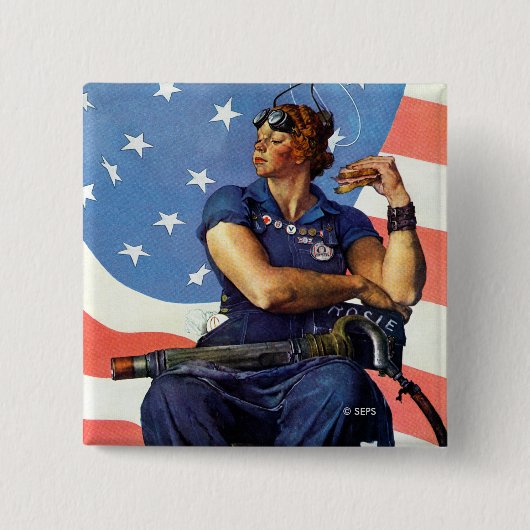 "Rosie die Nieterin" Button (Vorderseite)