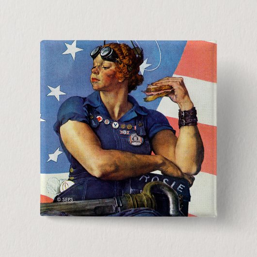 Rosie die Nieterin Button (Vorderseite)