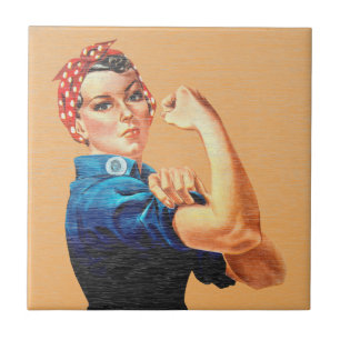 Rosie die Nieterin Vintage Ermutigung Fliese