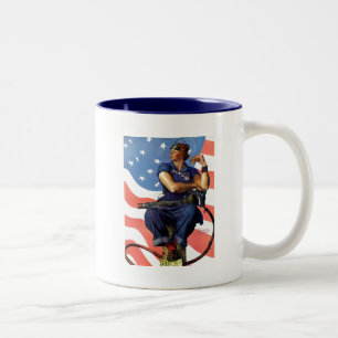 "Rosie die Nieterin" Zweifarbige Tasse