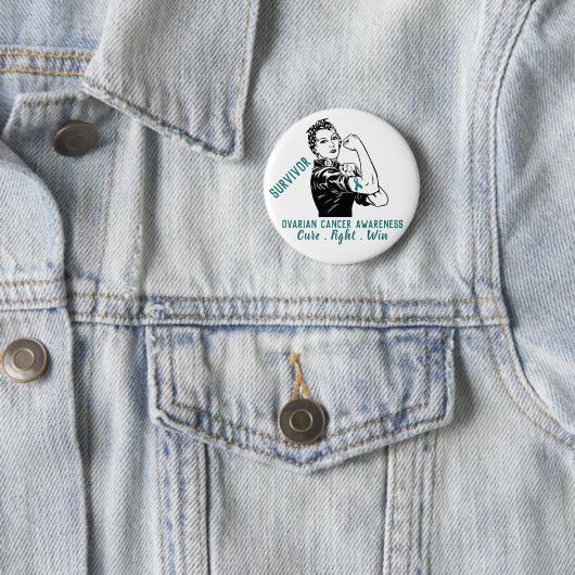 Rosie Fights Ovarialkrebs Survivor Button (Beispiel)