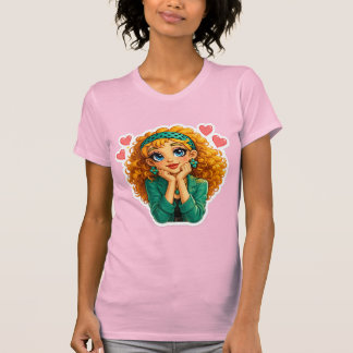 Rosie Max Cartoon Girl T-Shirt – Süße Orange Locke