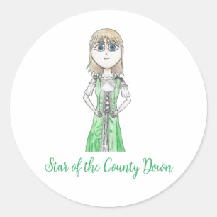 Rosie McCann aus Star of the Landkreis Down Irish Runder Aufkleber