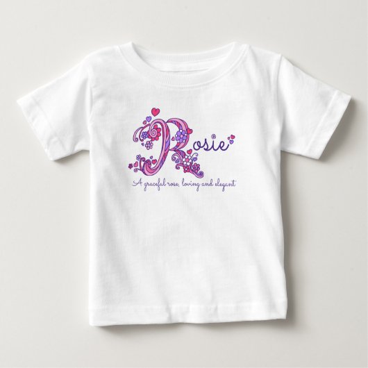Rosie Name und Bedeutung von Baby Girls Bekleidung Baby T-shirt (Vorderseite)