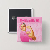 Rosie Nieteneinschläger-Gewohnheits-Krebs Button (Vorne & Hinten)