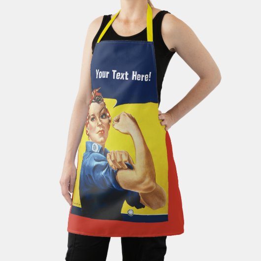 Rosie Riveter fügt Text hinzu Schürze (InSitu)