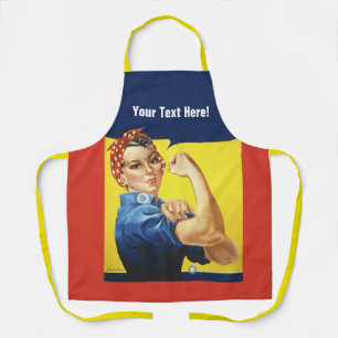 Rosie Riveter fügt Text hinzu Schürze