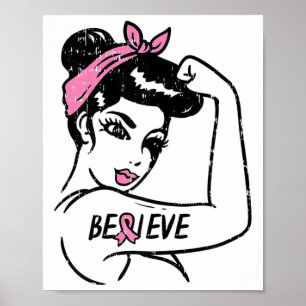 Rosie Riveter glaubt, Brustkrebs bekämpfen Aware Poster